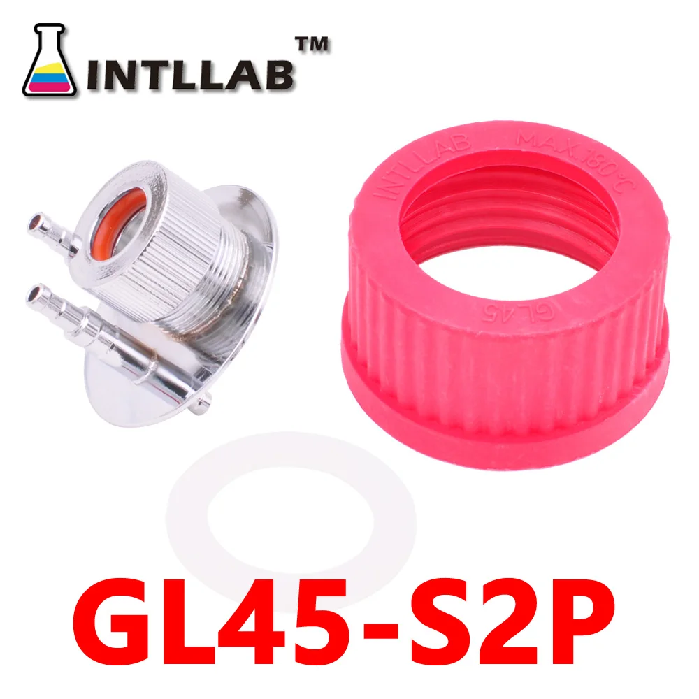[INTLLAB] GL 45 винт крышка порт вентиляционный узел, прямой, GL-45 резьба, универсальный, 316L электро полированная нержавеющая сталь, в комплекте - Цвет: GL45-S2P