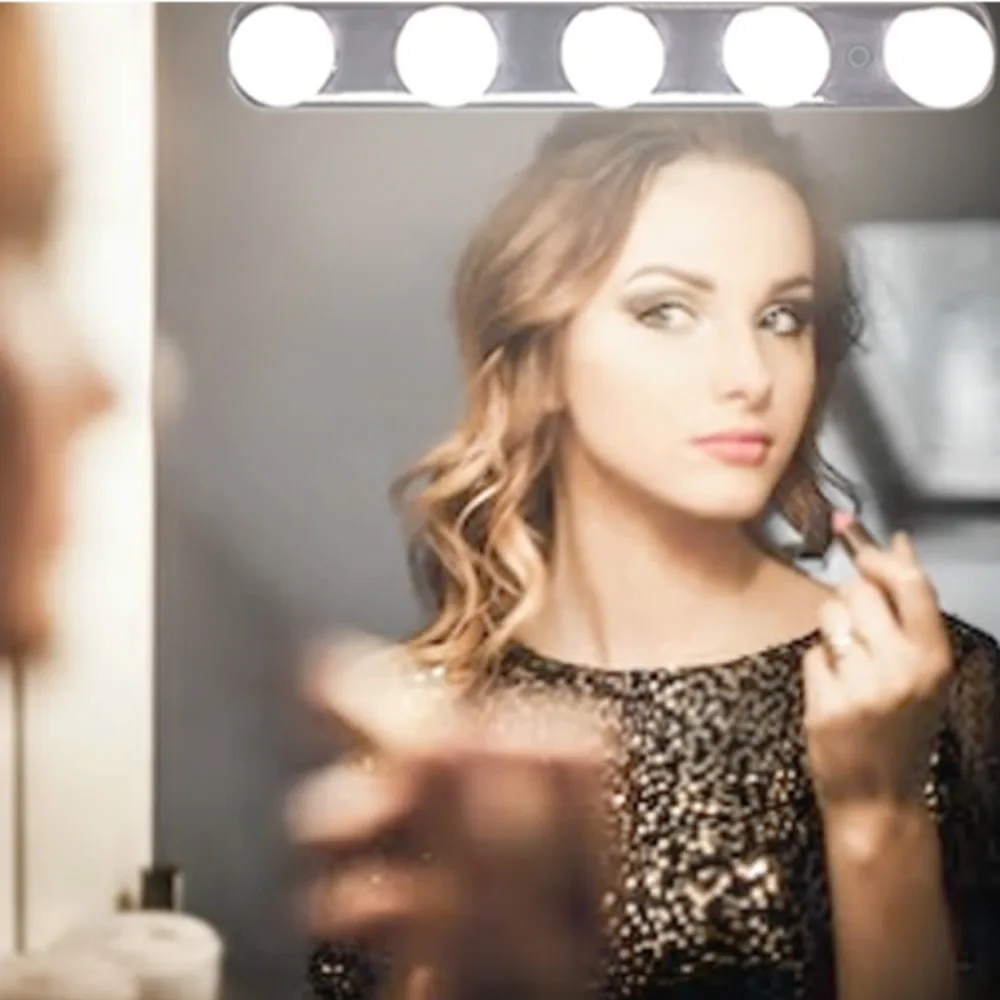  Makeup Vanity Cabinet Mirror Lights Make Up Light Super Bright 5 LED Bulbs Portable Cosmetic Mirror - 4000059876239