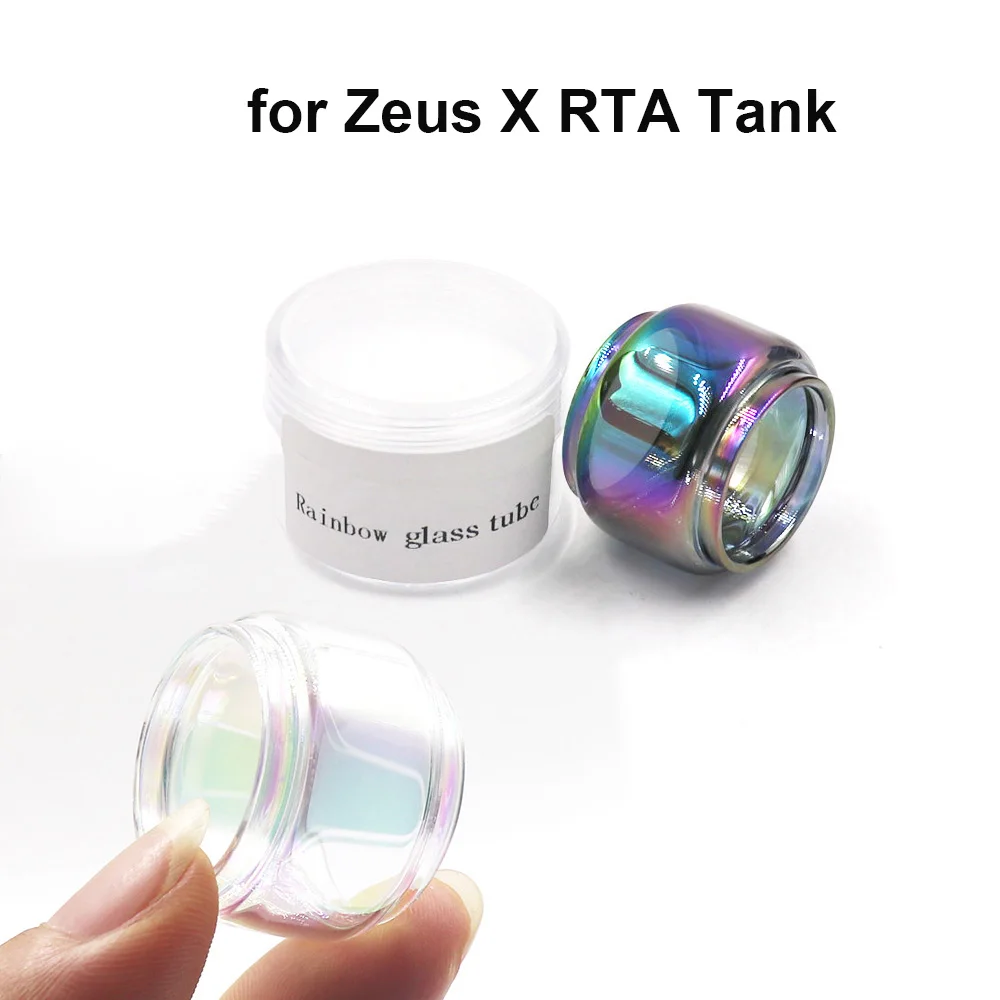 

With PC Box Replacement High Quality Colorful stained Rainbow Bubble Bulb Glass Tube for GeekVape Zeus X RTA Tank Fit Nova Kit