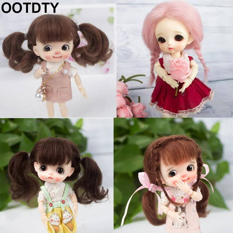 Прекрасный конский хвост 1/8 для куклы BJD& Kurhn парик из мягкого волокна волосы боб для 14-15 см окружность головы диаметр куклы(только волосы