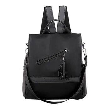

New Fashion Oxford Leather Bag Women Solid Color Capacity Student Backpack Travel Couple Bag Large Capacity Waterproof Backpack