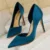Shoes Sexy Woman Pumps Black Blue Sliver Women Heels Silk High Heels Women Shoes Stiletto Heels 9.5 Cm Ladies Shoes