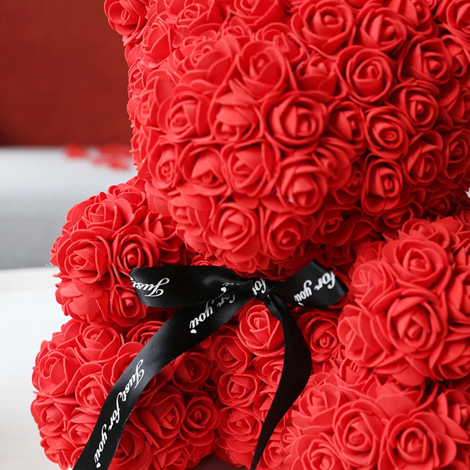 Прямая поставка, 40 см, плюшевый мишка, цветок розы, искусственное мыло, пена, медведь из роз, подарки на год для женщин, подарок на день Святого Валентина, свадьбу