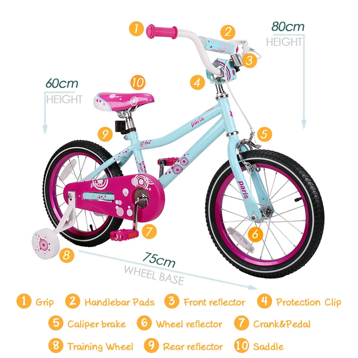 US 7 Days Arrived Free Shipping 12/14/16 inch Pink Children Bike Kids Bicycles Girls Bike Foot Break BSCI Verified Factory