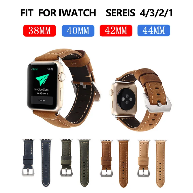 Из натуральной кожи петлевой ремешок для наручных часов Apple Watch 42 мм 44 4 5 38 40 iwatch