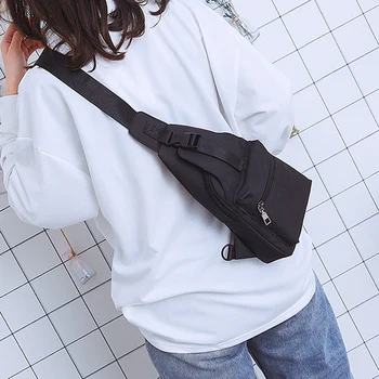 

Casual Shoulder Crossbody Fashion Chest Belt Belt Unisex Travel Solid Motion Chain Messenger Bag