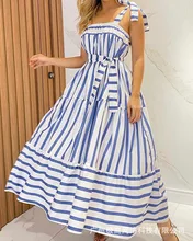 Robe rayée pour femmes, nouvelle collection 2022