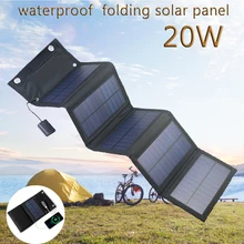 Panneau solaire 15W pliable USB 5V, avec cellules monocristallines, chargeur étanche pour l'extérieur, chargeur de téléphone pour camping