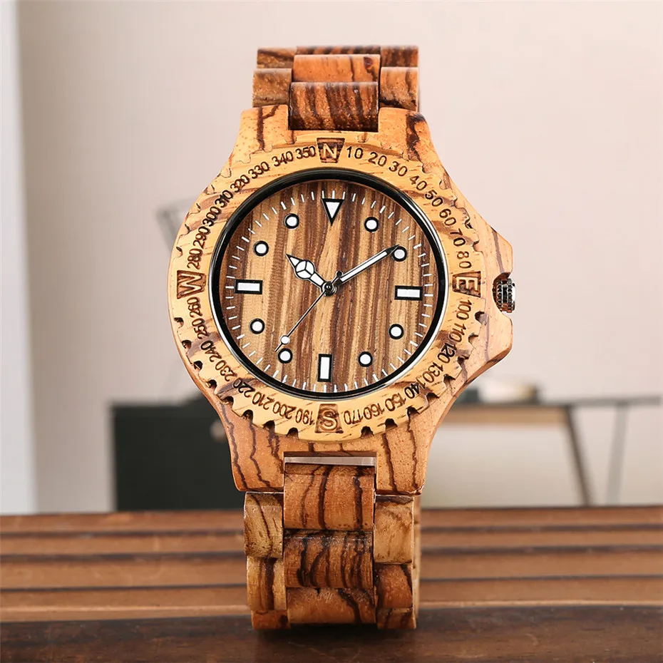 

Business Men Watch Brown Wooden Bangle Wristwatch Folding Clasp Cool Men's Watch Casual Male Wood Quartz Timepiece reloj 2019
