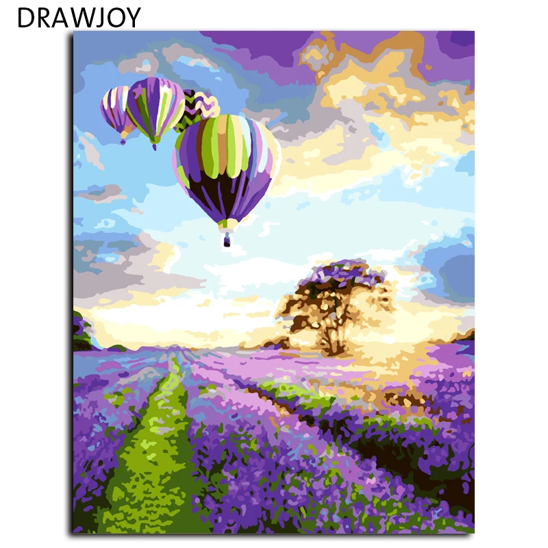 DRAWJOY абстрактная Безрамная картина Картина по номерам DIY Холст маслом настенная