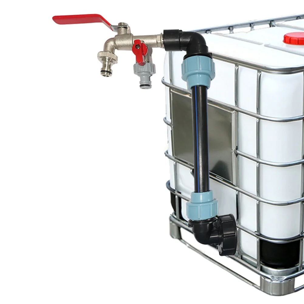 Adattatore Serbatoio Ibc Ibc Swan Neck Adattatore Ibc Da 3/4 Pollici Con Rubinetto Di Uscita Connettore A 3 Vie Adattatore Doppio Rubinetto Ibc