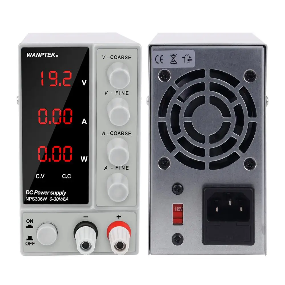 

Wanptek Regulated 30V 6A DC Lab Power Supply Adjustable Laboratory Switching Voltage Regulator Stabilizer Bench Source For Phone