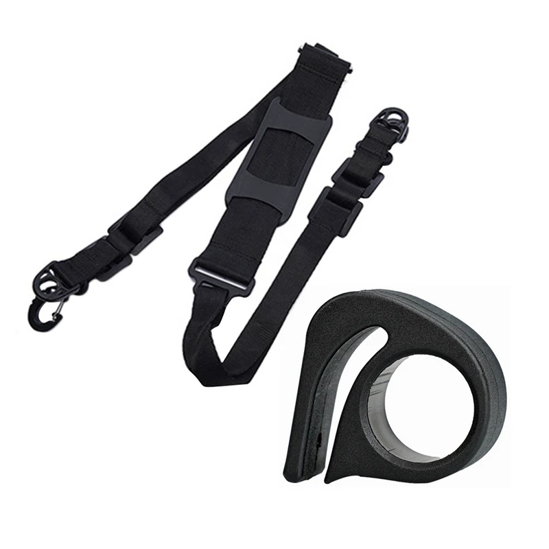 2 Pcs Black Parts Fit for Xiaomi Mijia M365 Electric Scooter: 1 Pcs Hand Carrying Handle Shoulder Strap Belt& 1 Pcs Folding Wre