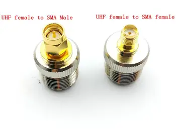 

1000PCS brass UHF SO-239 female jack to SMA female/SMA Male Plug RF adapter connector