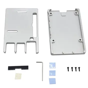 

1Set CNC Aluminum Alloy Case Ultra-thin Metal Protective Cover Shell Silver Enclosure for Raspberry Pi 4 Model B