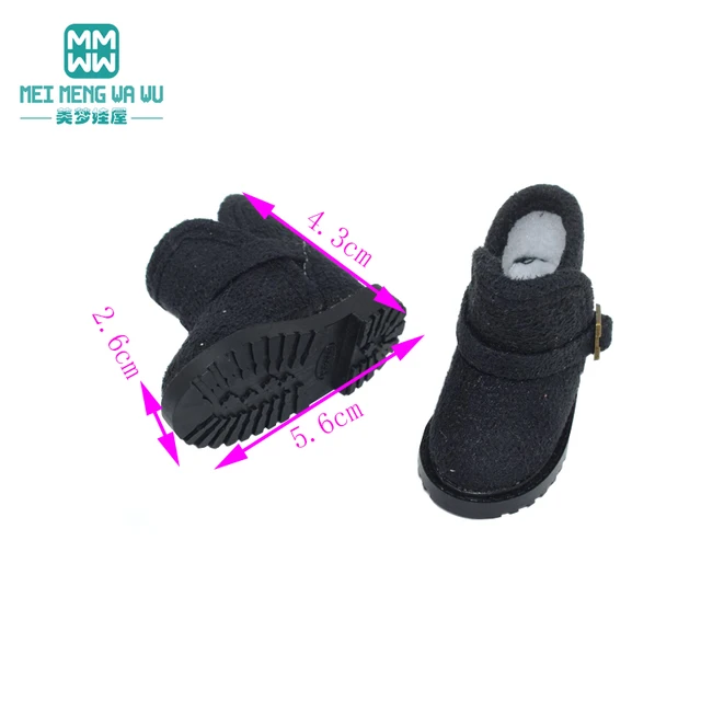 5.6cm Mini Toys Doll shoes for EXO 1/6 BJD YOSD doll accessories Fashion wool boots, snow boots 6