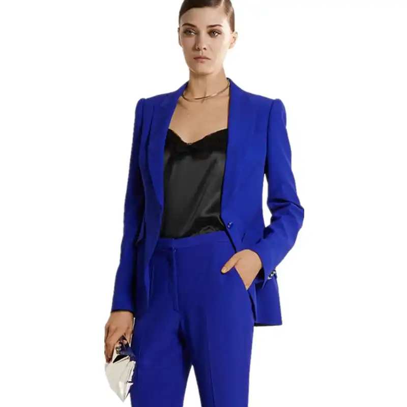 Veste Pantalon Pour Femmes Costume D Affaires Blazer Bleu Royal Uniforme De Bureau Tenue De Travail Formelle Ensemble 2 Pieces Aliexpress