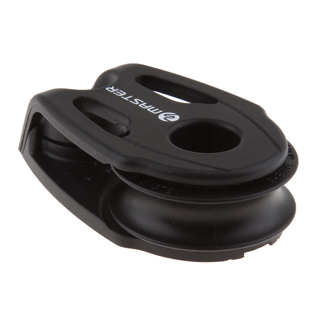 40mm Single Sheave Bearing Wheel Pulley Composite Block 10mm Sailboat Parts - Black