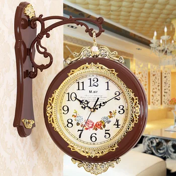 

Vintage Large Wall Clock Silent Digital Kitchen Bathroom Clock Mechanism Orologio Da Parete Electronic Double Side Watch AA60WC