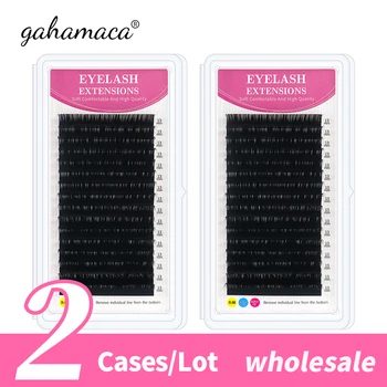 

GAHAMACA wholesale bulk sale 2 cases/lot High quality mink eyelash extension individual eyelashes make up tools beauty