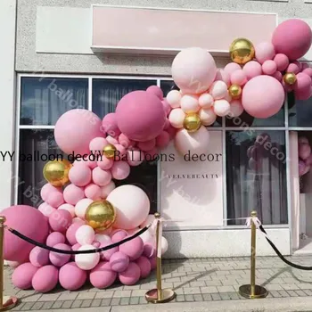 

DIY Retro Dusty Peach Baby Pink Balloon 1 Arch Kit Gold for Birthday Baby Shower Weddings Party Decoration