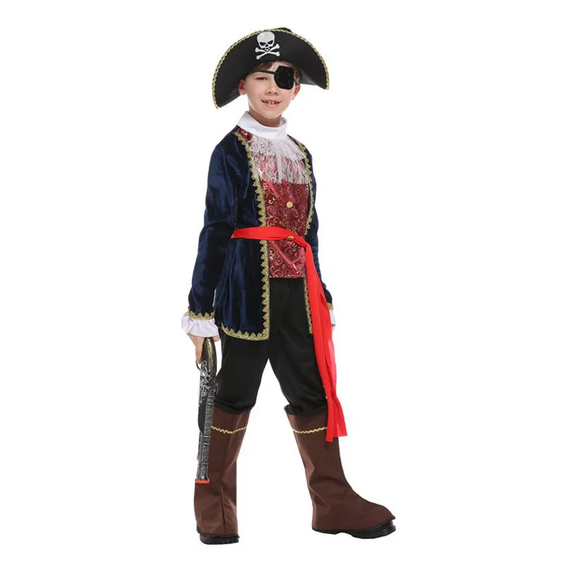 Umorden Boys Buccaneer Pirate Captain Hook Costume Cosplay Kids Child Halloween Purim Fancy Dress Outfit 4-6Y 6-8Y 8-10Y kids cosplay costume