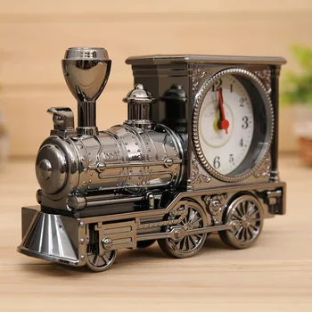

Creative Antique Locomotive Alarm Clock Students Fashion Cute Plastic Clock Home Decoration Gifts Retro Clock Reloj Despertador