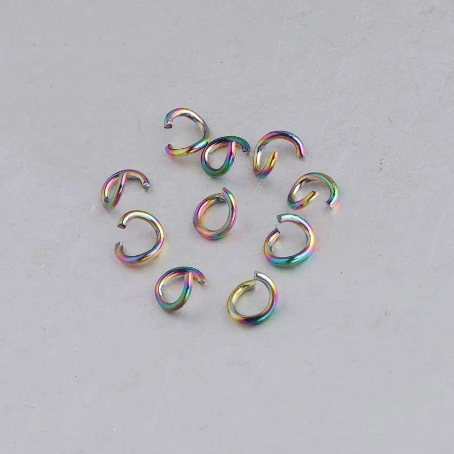 rainbow Jaymaxi 1*6 мм соединительные кольца Радужный цвет черный DIY разделительное кольцо из нержавеющей стали кольцо DIY ювелирных изделий 100 шт/партия - Цвет: rainbow