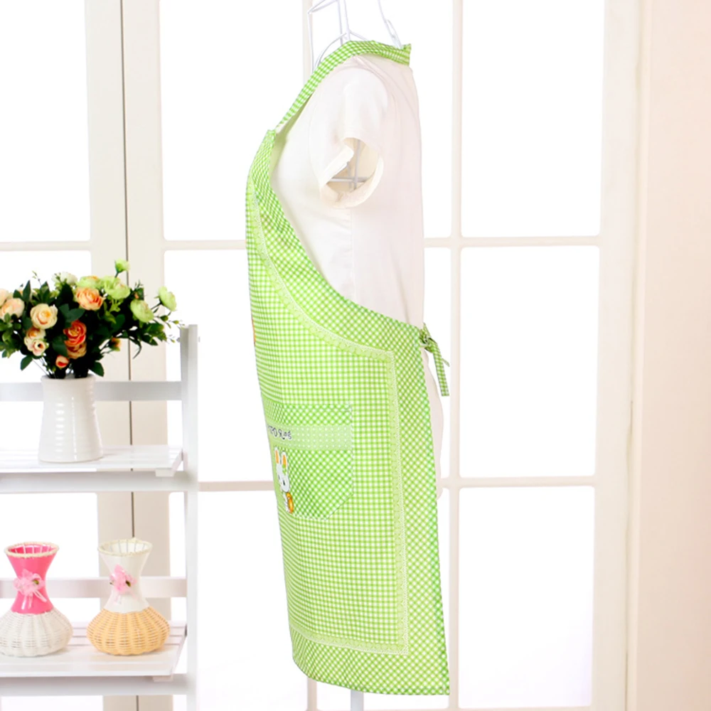 1PC Cooking Apron Cartoon Kitchen Rabbit Sleeveless Double Pocket Household Cleaning Aprons for Adults Women Lady Cloth Protect