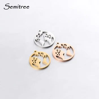 

Semitree 5pcs Stainless Steel World Map Necklace Rose Gold Charms Pendant for DIY Jewelry Making Handmade Supplies Findings