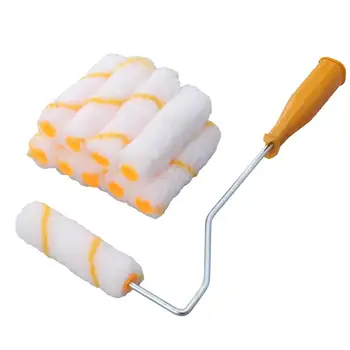 

1 Set Paint Roller And Roller Cover Set 4 Inch DIY Wall Paint Roller Wall Painting Brush Roller Brush Replacement Cotton Cover
