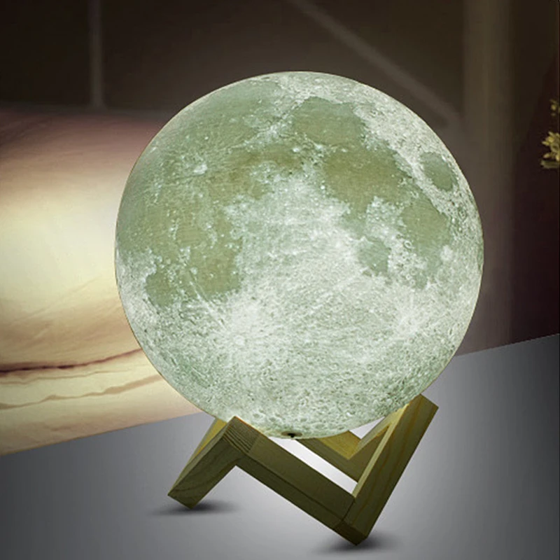 

3D Creative Print Moon Light LED Touch Remote Control Desk Lamp Children's Night Light for Home Decoration Xmas Gift USB