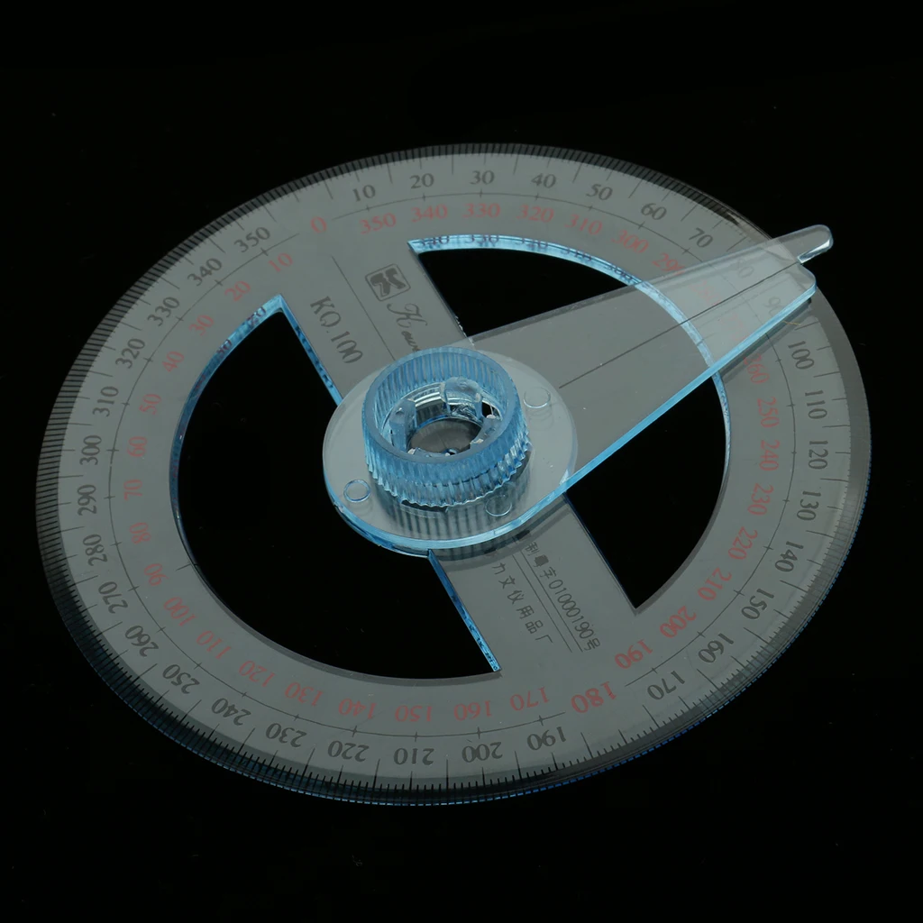 360 Degree Angle Measure 10cm Diameter Protractor Oscillating Arm for School Office