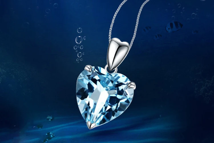 925 silver jewelry sapphire pendant necklack for women 1xx