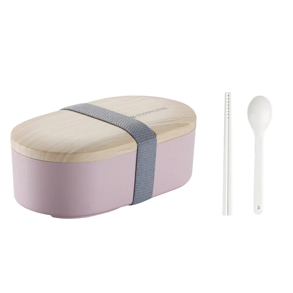 Ланч-бокс для микроволновки японского дерева Bento Box однослойный контейнер для хранения портативный