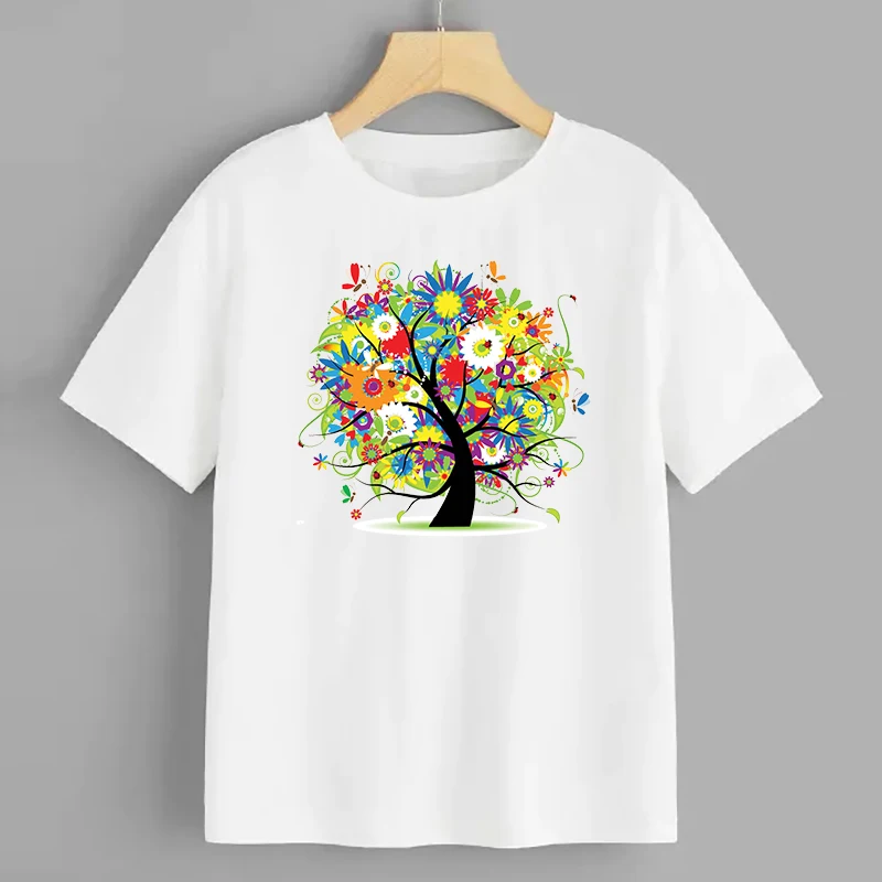 Colorful Flower Tree Patches Heat Transfer Stickers Clothes T-shirts Bags Diy Washable Level Ironing Adhesive Patches