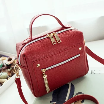 

2020 Tassel Fashion Pu Leather Solid Women Handbags Hotsale Ladies Shopping Bag Casual Shoulder Messenger Crossbody Bags