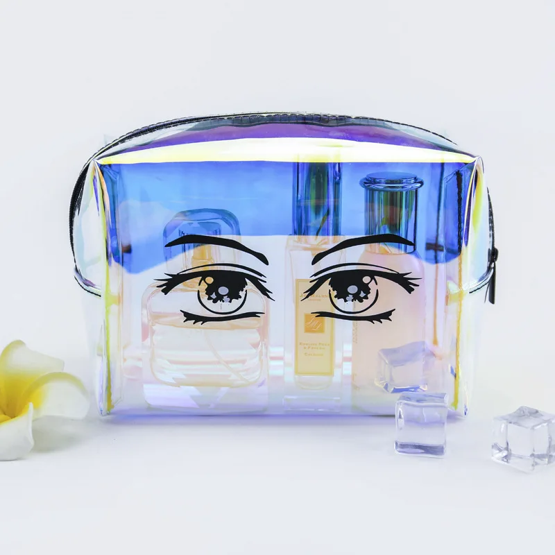 

Fashion tpu cosmetic bag transparent waterproof printing travel storage bag fashion multi-function zipper wash bag