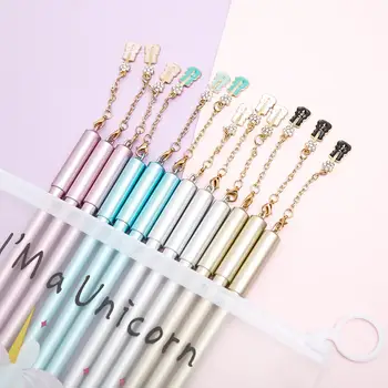 

12pcs Ink Pen with Metal Guitar Pendant Kawaii Cartoon Creative Novelty Signature Gel Pens Stationary for School Office Supplies