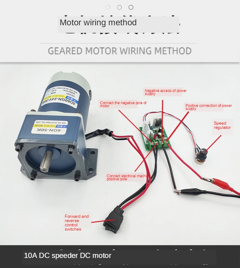 Motor da Engrenagem da C.c. Regulamento de Velocidade Pequeno para a Frente e Reverso Engrenagem de Baixa Velocidade Lenta Pequeno 12v24v 15w60w120w 17 Cheap Motor CC