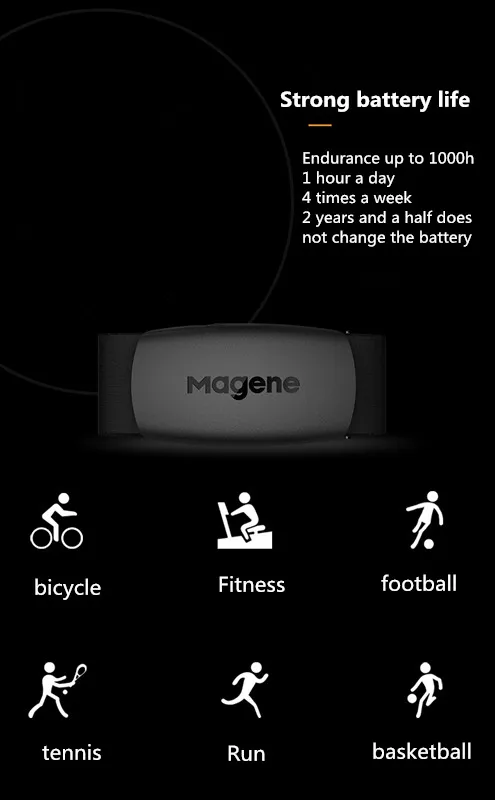 Heart rate chest strap ANT+ Bluetooth dual protocol code table mobile phone real-time monitor fitness running cycling