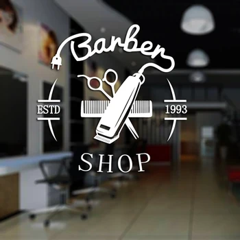 

Barbershop Sticker Bread Decal Customized Vinyl Wall Art Decor Windows Decoration Haircut Shavers Glass Barber Shop Decals