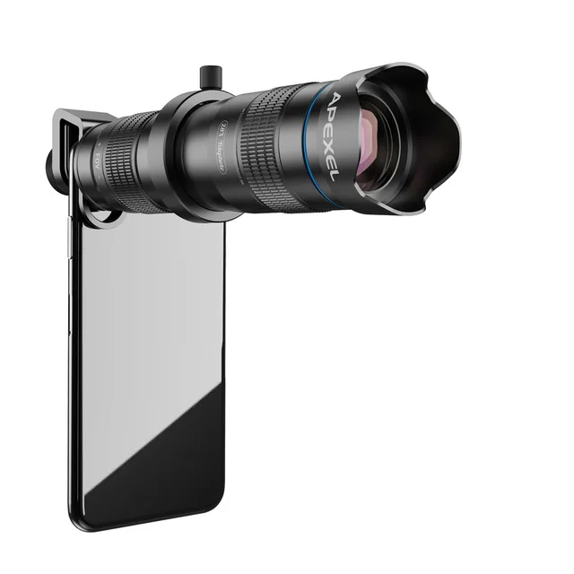 only 28x telescope APEXEL HD Оптический Телефон Камера объектив 28X металлический широкоугольный объектив микро объектив Одиночная трубка с мини-селфи-штатив для iPhone 7 8 всех смартфонов - Цвет: only 28x telescope