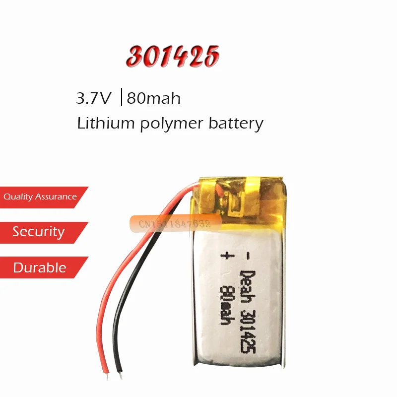 1 шт. 3 7 V 80 мА/ч литий ионный аккумулятор Батарея 301425 литиевая полимерная