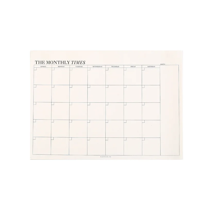 Настольный еженедельник B5, 60 листов, чтобы сделать список офисных и школьных блокнотов, блокнот для менеджера времени, свежий простой стиль, удобное использование - Цвет: Monthly planner