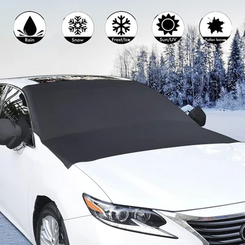 

Magnetic Snow Blocker Windshield Cover Car Snow Cover Anti-Freeze Half Car Front Window Cover With 2 Rearview Mirror Cover