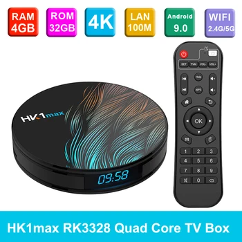 

HK1 MAX Android TV Box 4GB+32GB/64GB Smart Android 9.0 Set Top Box RK3328 4K Media Player VP9 H.265 2.4G / 5G WiFi BT4.0 HK1max
