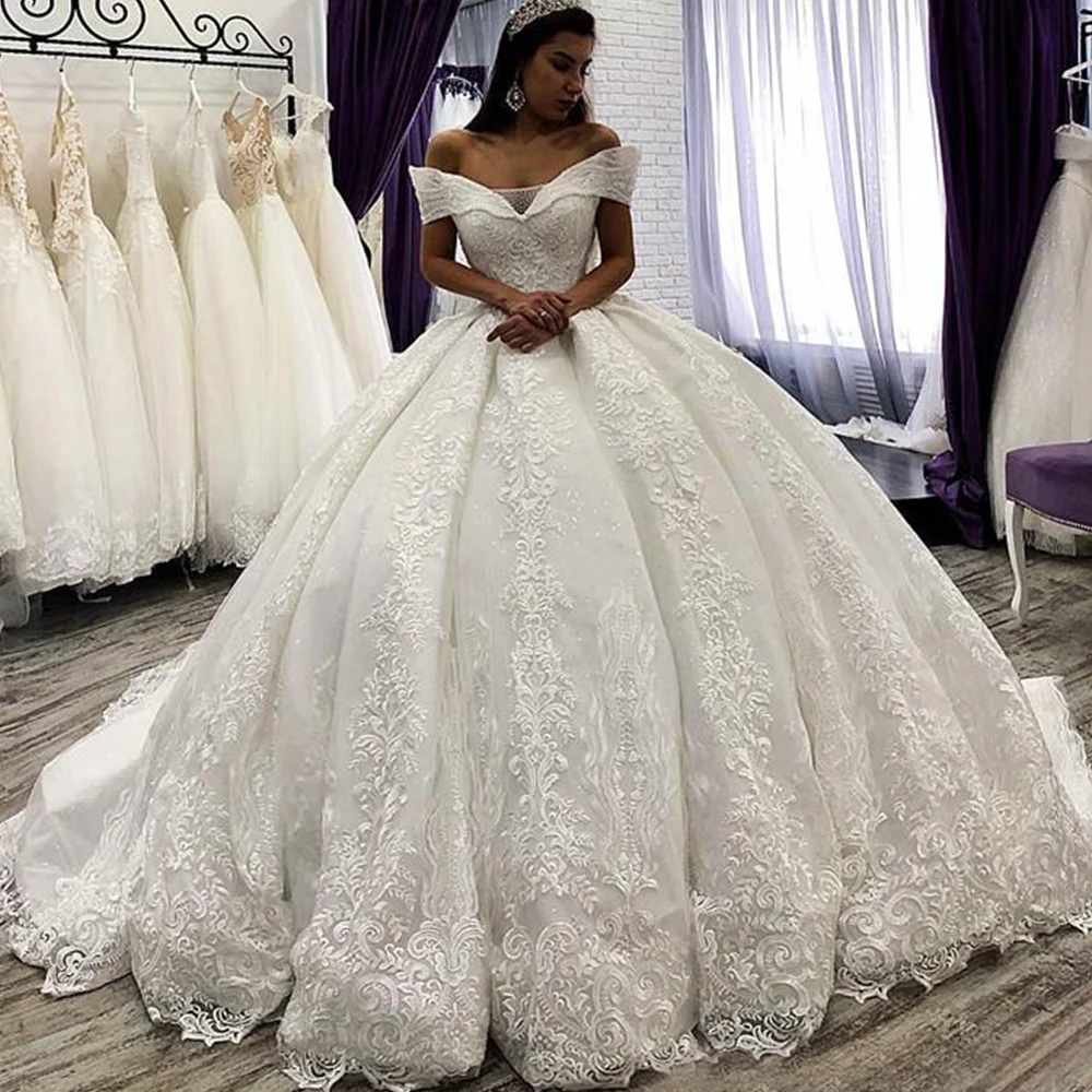 Sem Costas Princesa Bordado Vestido De Casamento Noiva 2022 Vestido De Noiva  De Renda De Luxo Incrível Pescoço Robe De Mariee - Vestidos De Noiva -  AliExpress