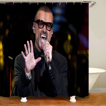 

Custom George Michael Printed Bathroom Shower Curtain Waterproof Bath Curtains and Rugs Carpets Set Bathroom Accessories Decor