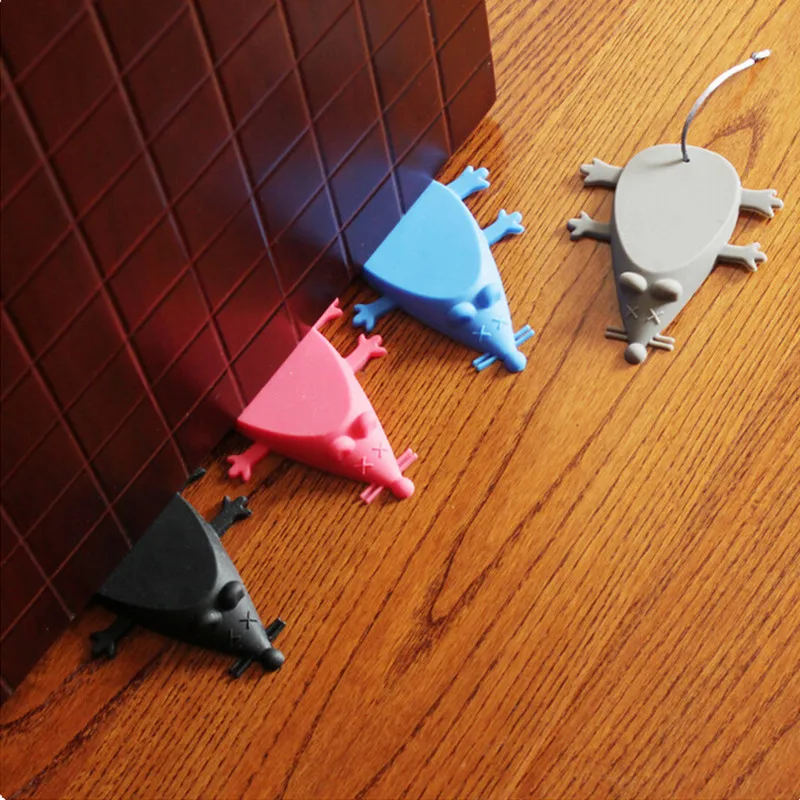 

New Cute Cartoon Mouse Shape Door Stopper Silicon Doorstop Safety For Baby Home Decoration 6 Colors Hot Sale